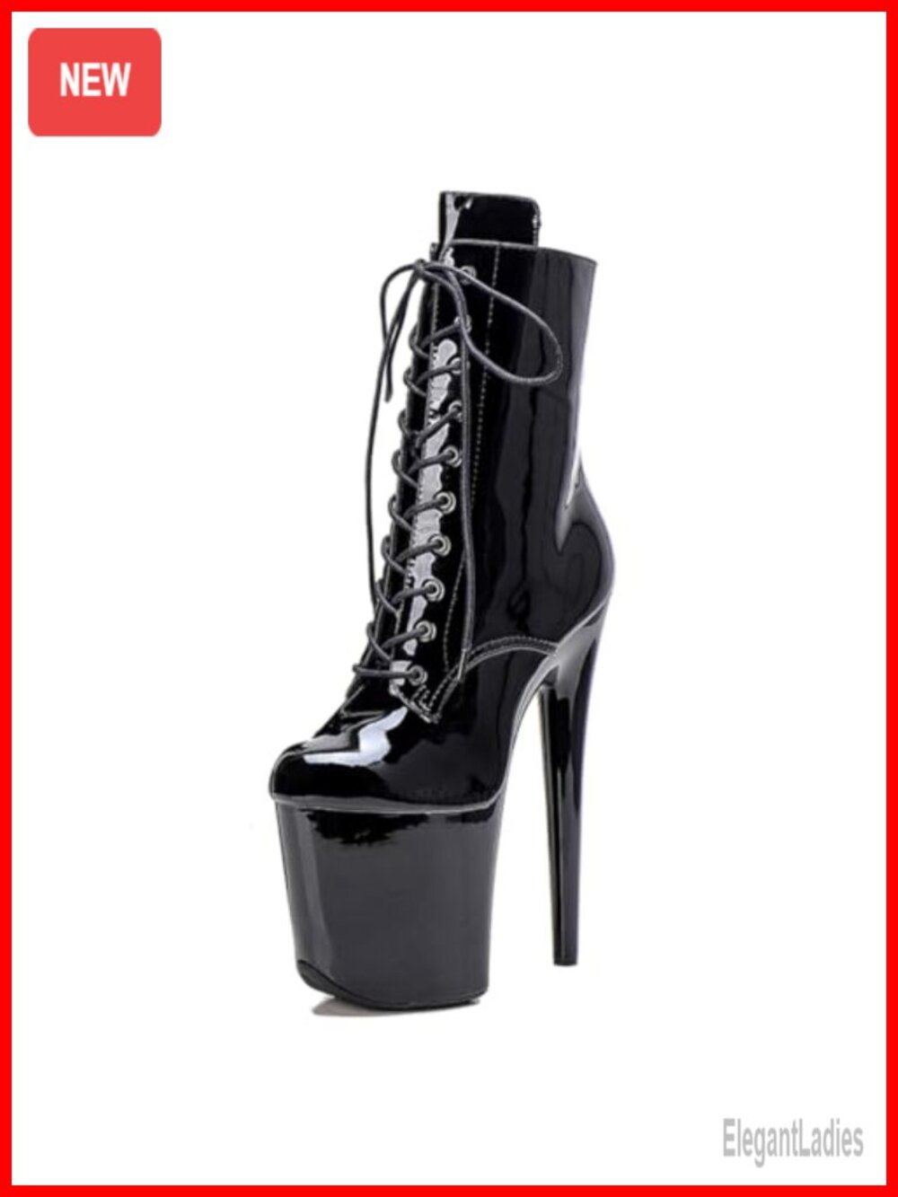 8" Platform Lace Up Ankle Boots Exotic Dancer Pole Fitness Heels